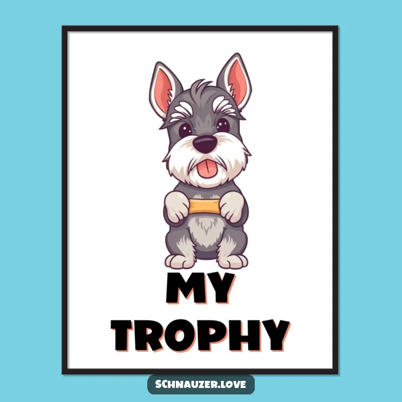 Funny Schnauzer Digital Art - Adorable & Hilarious Proud Dog Print for Walls