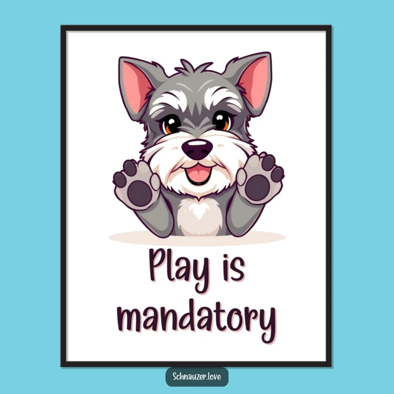 Funny Schnauzer Digital Art - Playful Dog Artwork & Hilarious Downloadable Gift for Schnauzer Fans!