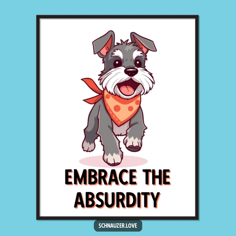Funny Schnauzer Tail Chase Digital Print: Instant Silly Decor!