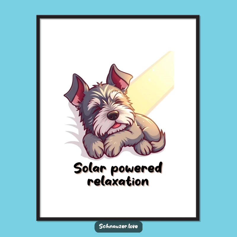 Funny Contented Schnauzer Digital Art - Instant Peaceful Download, Perfect Funny Gift!