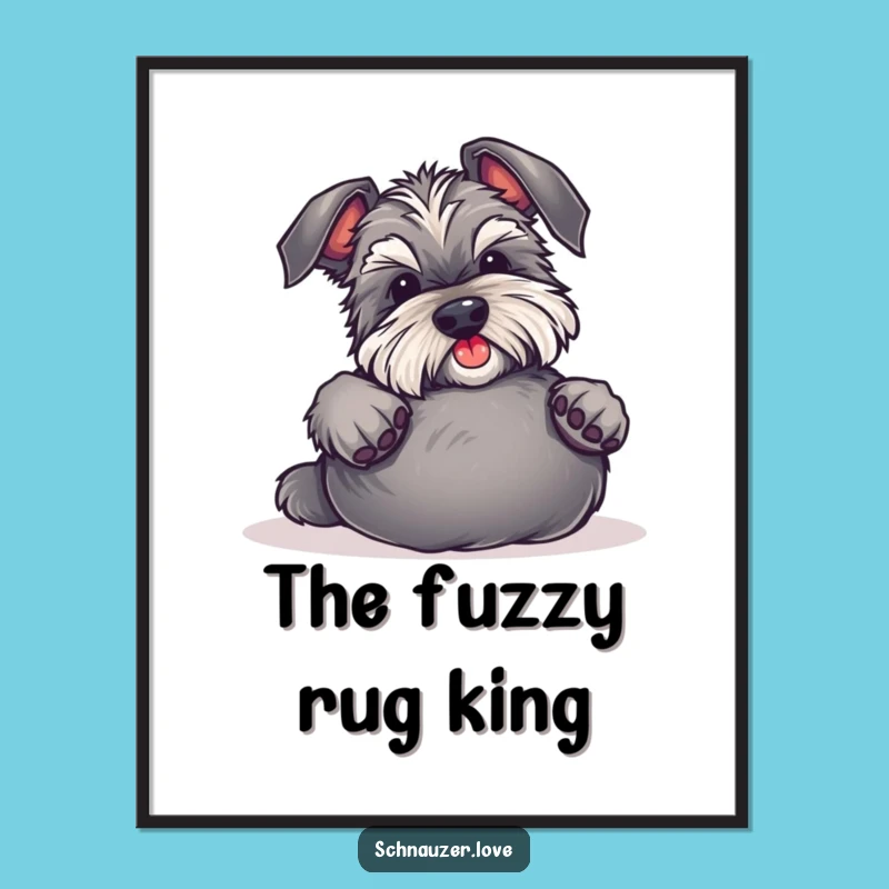 Funny Schnauzer Belly Rub Digital Art - Instant Download for Dog Lovers