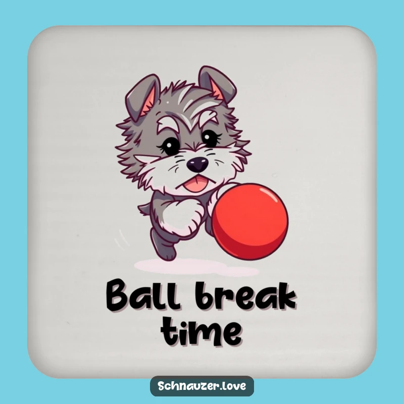 Funny Schnauzer Ball Chase Coaster: Protect Surfaces with Playful Charm