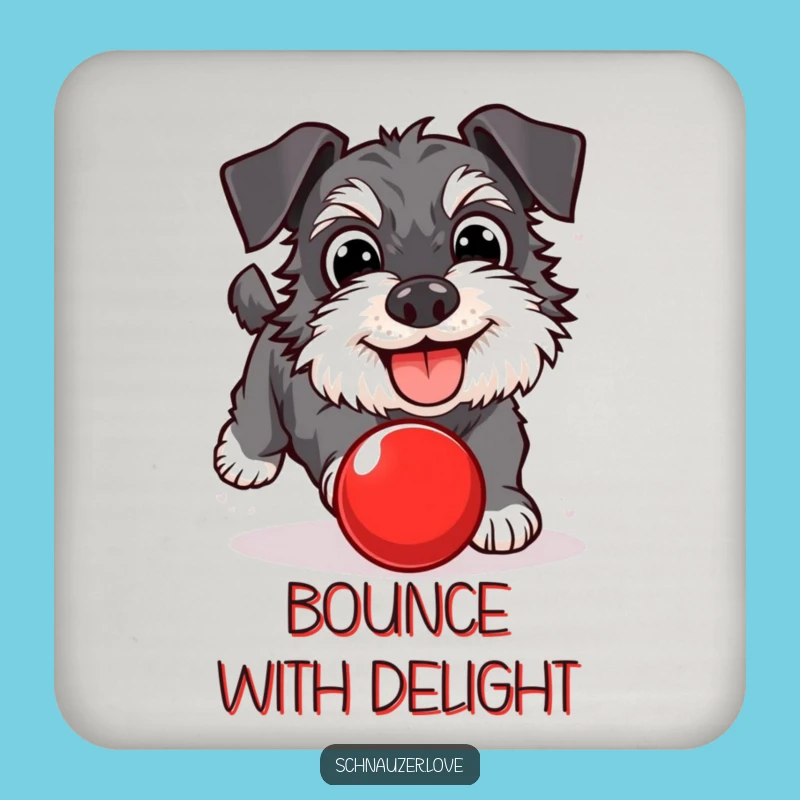 Funny Schnauzer Ball Chasing Coaster: Protect Surfaces with Fun