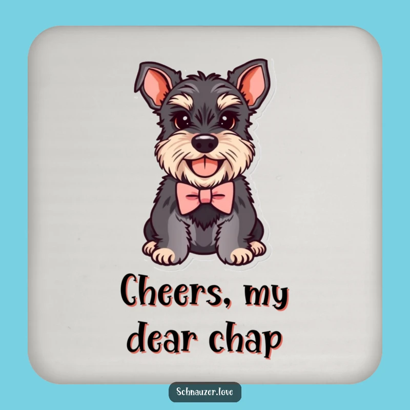 Protect Surfaces Funny Schnauzer Bowtie Coaster: Sip with Sophistication, A Funny Gift