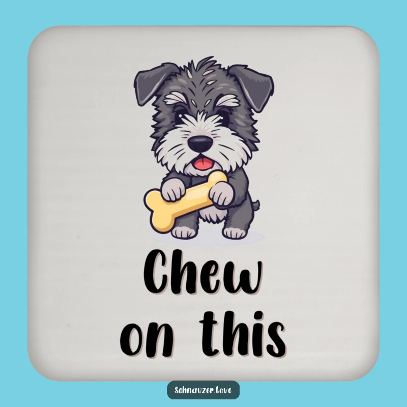 Funny Schnauzer Bone Fetch Coaster Set: Protect Surfaces with Humorous Canine Charm