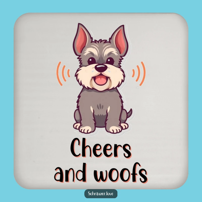 Funny Schnauzer Coaster, Bark Sound Wave Drink Protector Gift