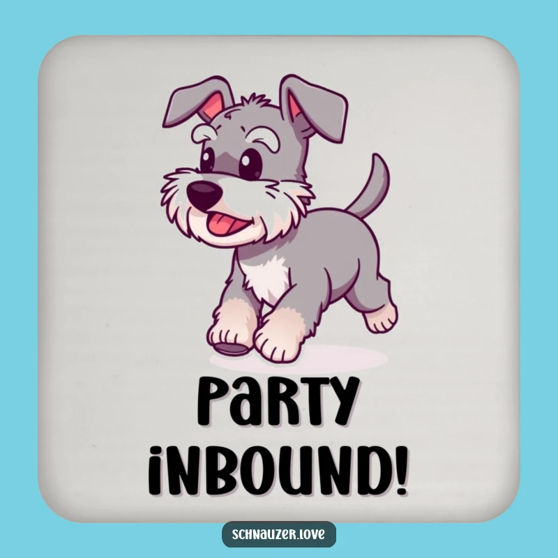Funny Schnauzer Running Coaster: Bar Dog Motion, Perfect Protective Funny Gift
