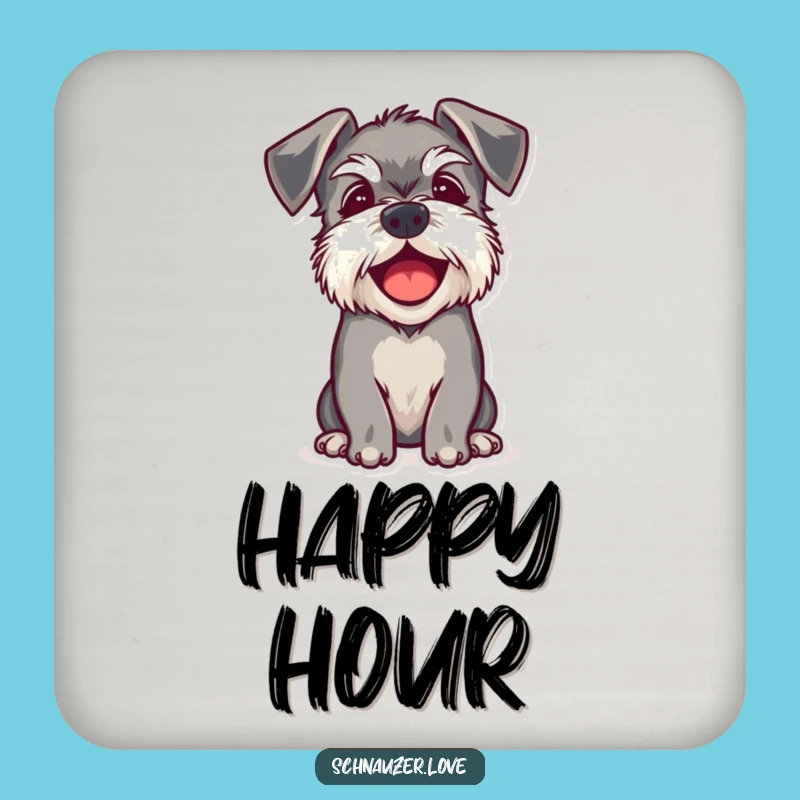 Funny Schnauzer Ears Coaster Set: Protect Surfaces with Happy Pups, Gift