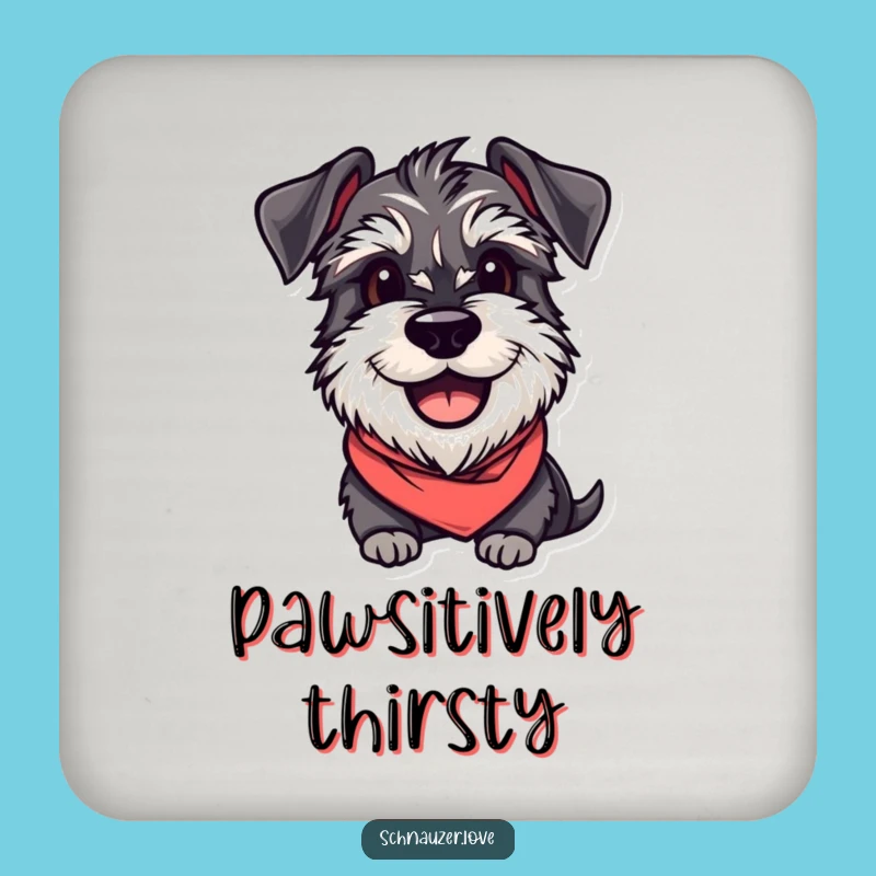 Funny Schnauzer Bandana Coasters: Protect Surfaces with Hilarious Style