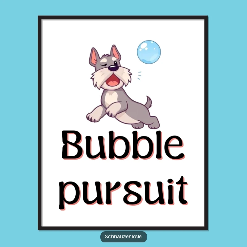 Funny Bubble Schnauzer Poster: Playful Dog Art for Whimsical Decor
