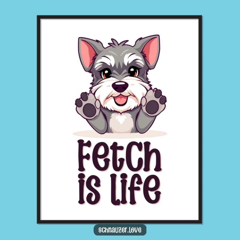 Funny Schnauzer Art Print - Playful Dog Wall Decor & Hilarious Gift for Schnauzer Fans!