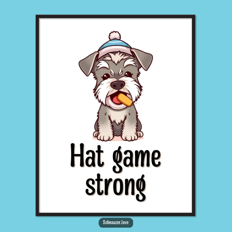 Funny Schnauzer Begging Treat Poster: Charming Wall Art for Dog Lovers