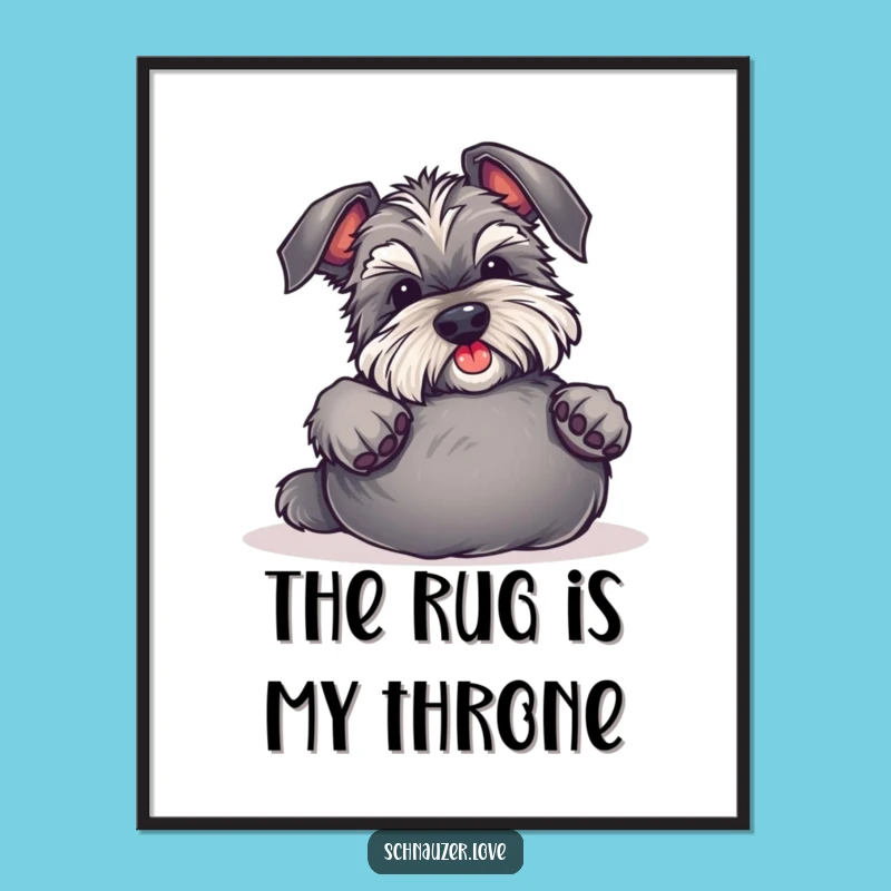 Funny Schnauzer Belly Rub Poster - Adorable Wall Art for Dog Lovers
