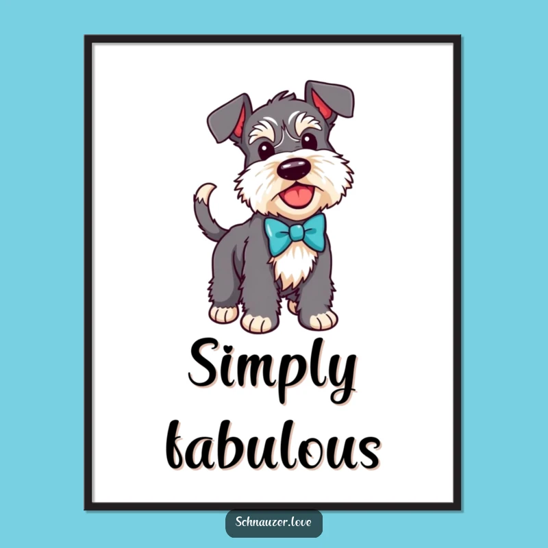 Funny Schnauzer Bow Tie Poster: Dapper Dog Wall Art!