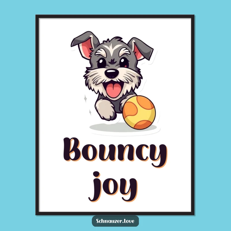 Funny Schnauzer Poster: Energetic Dog Action Art for Walls