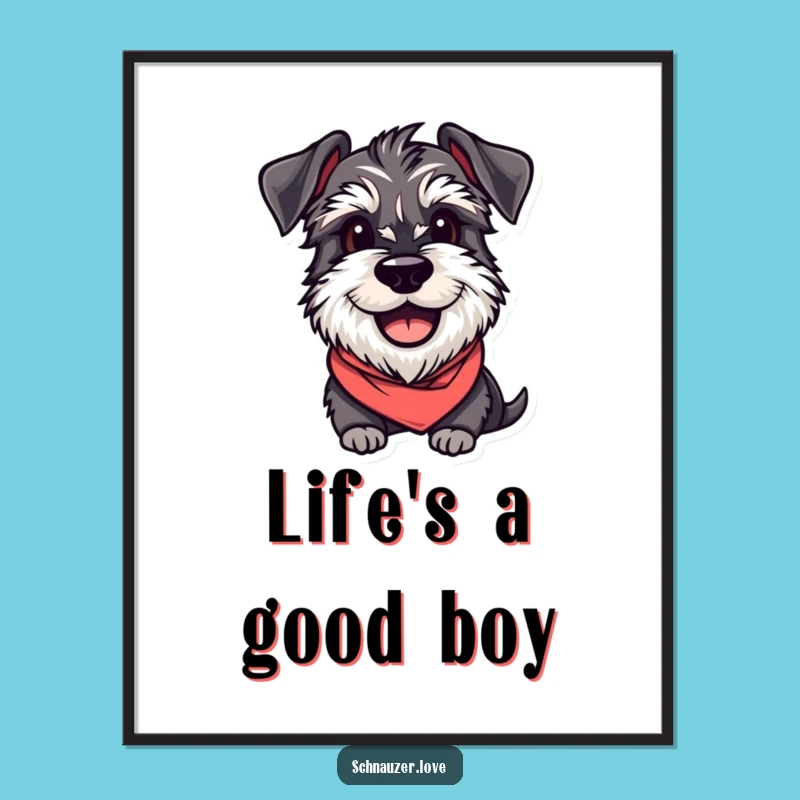 Funny Schnauzer Bandana Poster: Bring Joy with This Hilarious Wall Art
