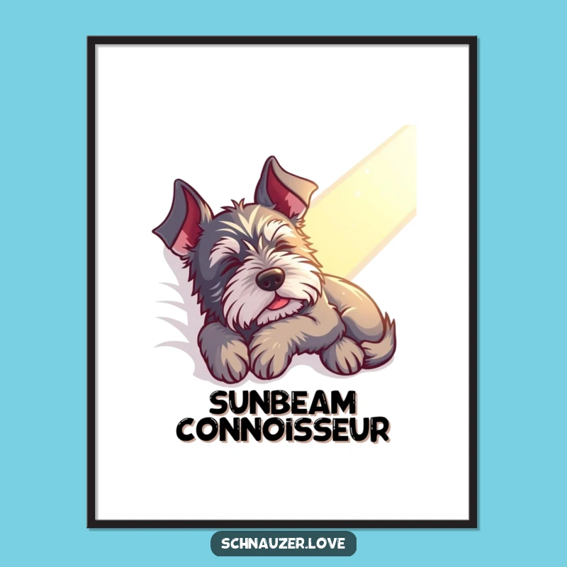 Funny Contented Schnauzer Poster - Serene Wall Art for Dog Lovers, Great Funny Gift!