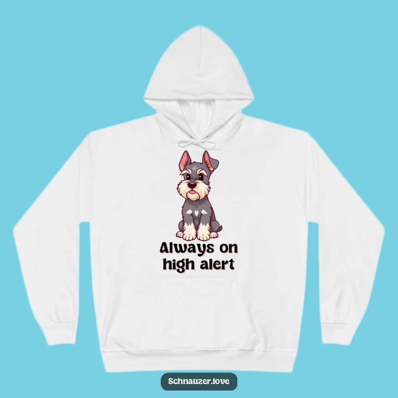 Cozy Funny Schnauzer Hoodie - Warm & Alert Dog Lover Gift