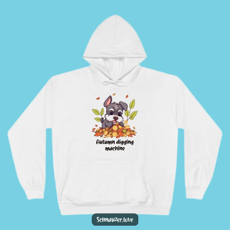 Funny Schnauzer Leaf Pile Hoodie: Cozy Autumn Vibes and Dog Humor