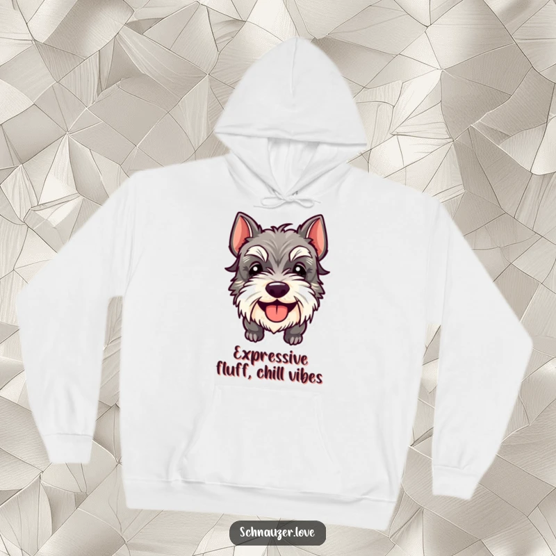 Funny Schnauzer Hoodie featuring a happy dog with its tongue sticking out, offering warmth and a generous dose of silliness.
