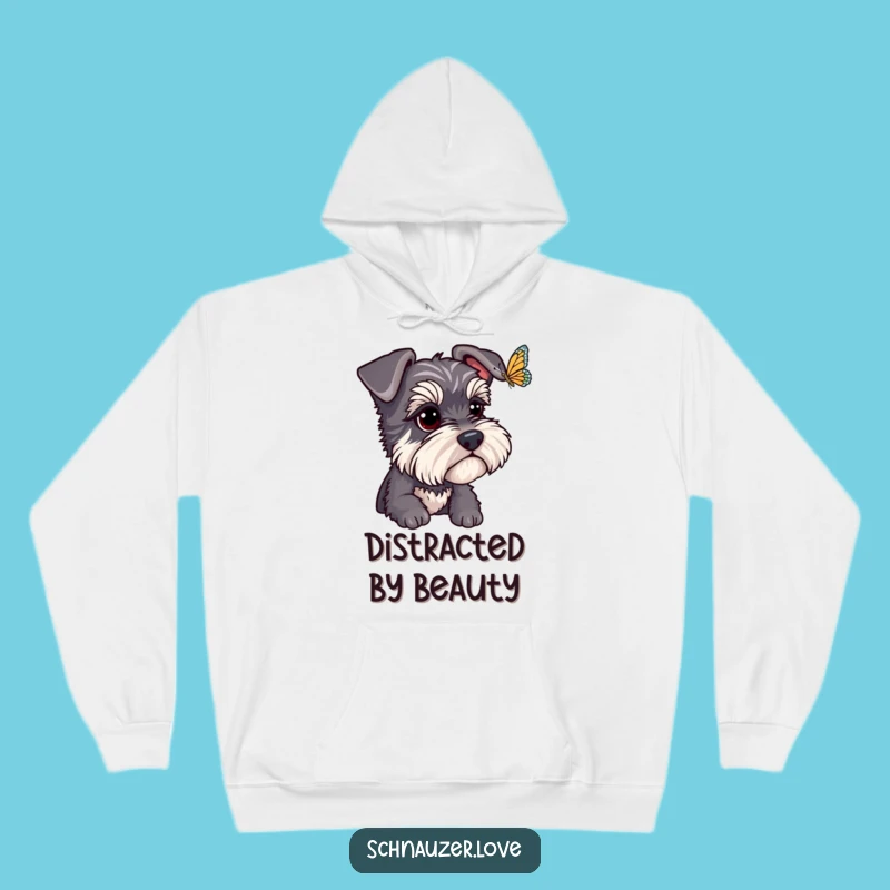 Cozy Funny Schnauzer Butterfly Watch Hoodie: Warm & Whimsical Dog Gift
