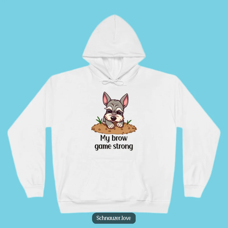 Funny Eyebrow Schnauzer Digging Hoodie: Stay Cozy While Embracing Canine Chaos