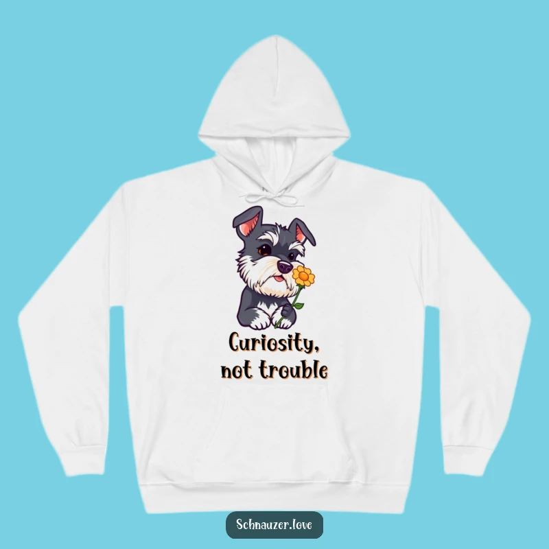 Funny Schnauzer Curiosity Hoodie - Head Tilt Flower Sniffing Gift