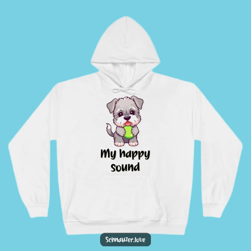 Funny Schnauzer Hoodie: Cozy Fluffy Dog with Squeaky Toy, Warm Humorous Pet Gift
