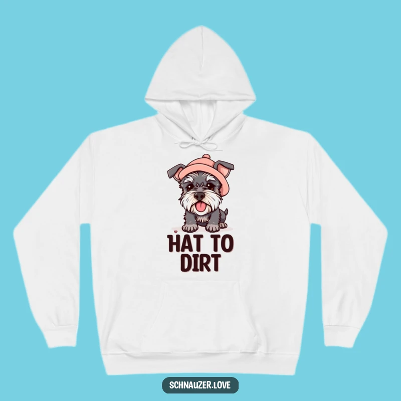 Funny Hat Schnauzer Hoodie: Cozy Digging Fun, Perfect Gift for Dog Lovers