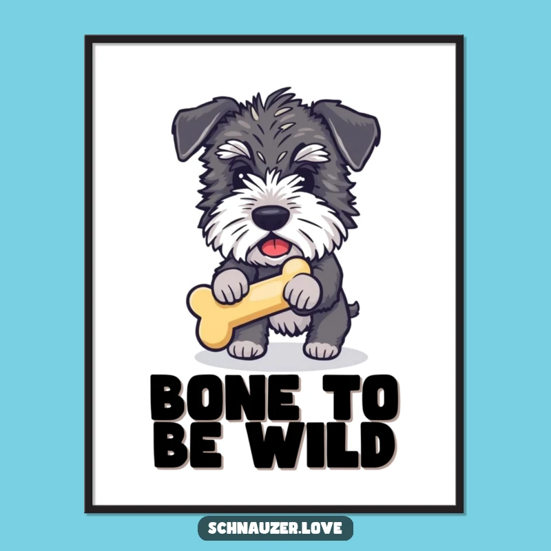 Schnauzer Fetching Toy Printable Wall Art: Funny Dog Art Free Download