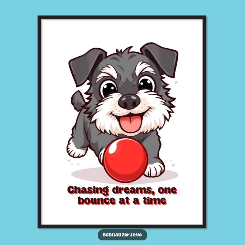 Free Printable Schnauzer Wall Art: Funny Ball-Chasing Dog Decor Download
