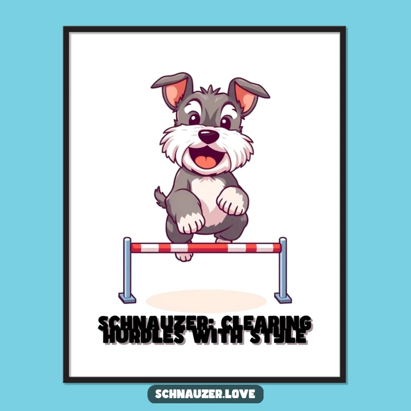 Free Printable Schnauzer Jump Wall Art - Funny Downloadable Decor for Playful Spaces