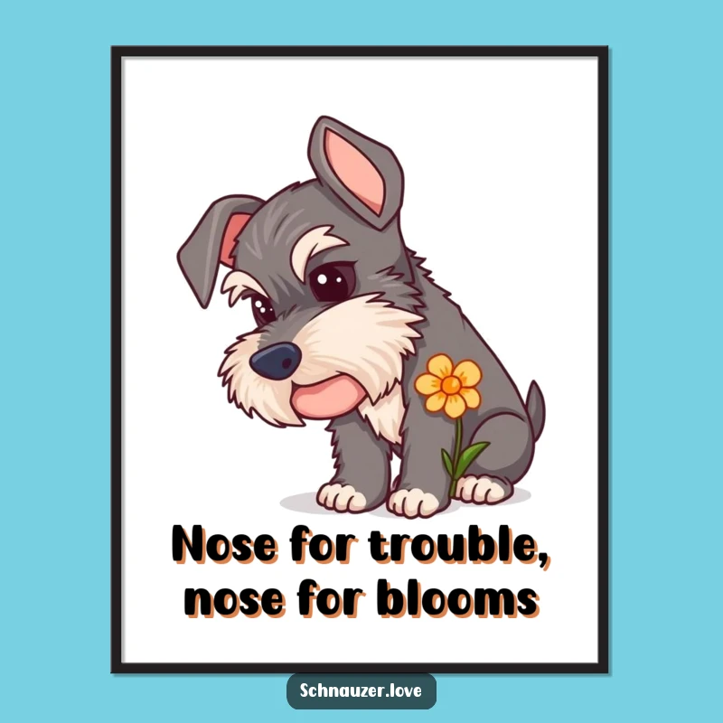 Free Printable Schnauzer Wall Art: Curious Sniffer Humor Downloadable Decor!