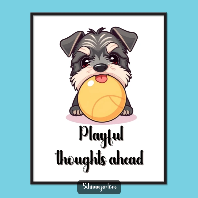 Free Printable Wall Art: Curious Schnauzer Peeking Dog, Tongue Out, Quirky Downloadable Decor