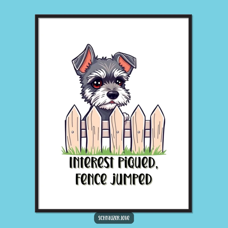 Funny Free Printable Wall Art: Peeking Schnauzer Downloadable Art