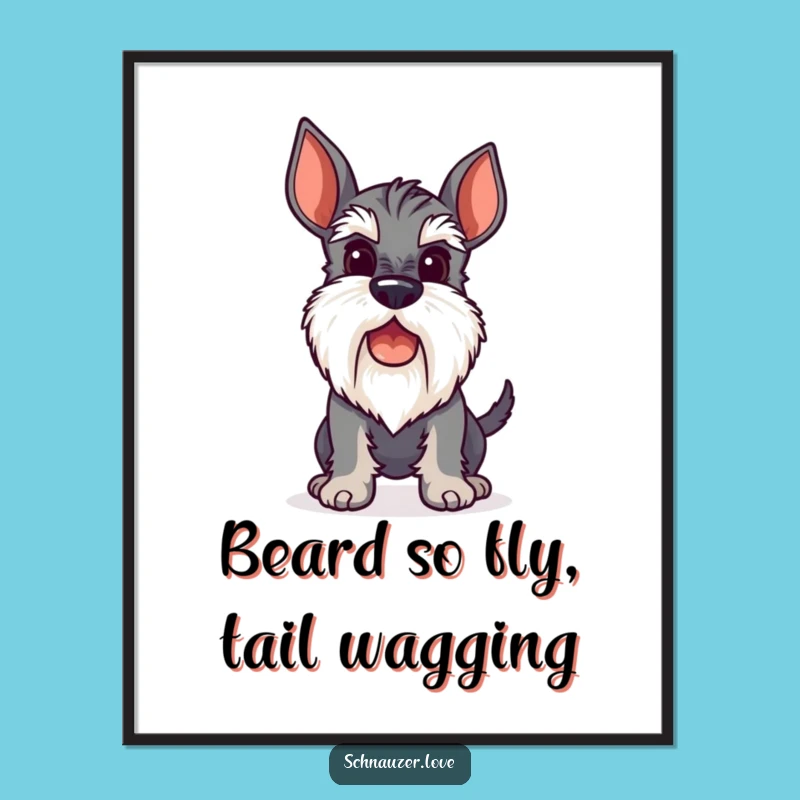 Funny Free Printable Wall Art: Schnauzer Wag Downloadable Art