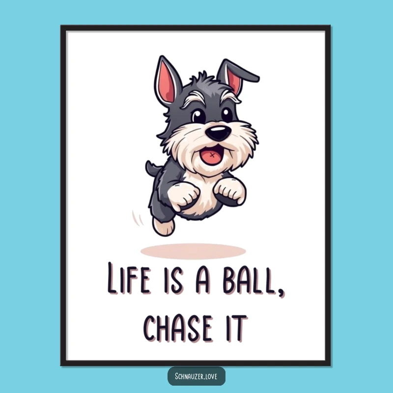 Free Printable Wall Art: Energetic Schnauzer Fun - Funny Downloadable Dog Art