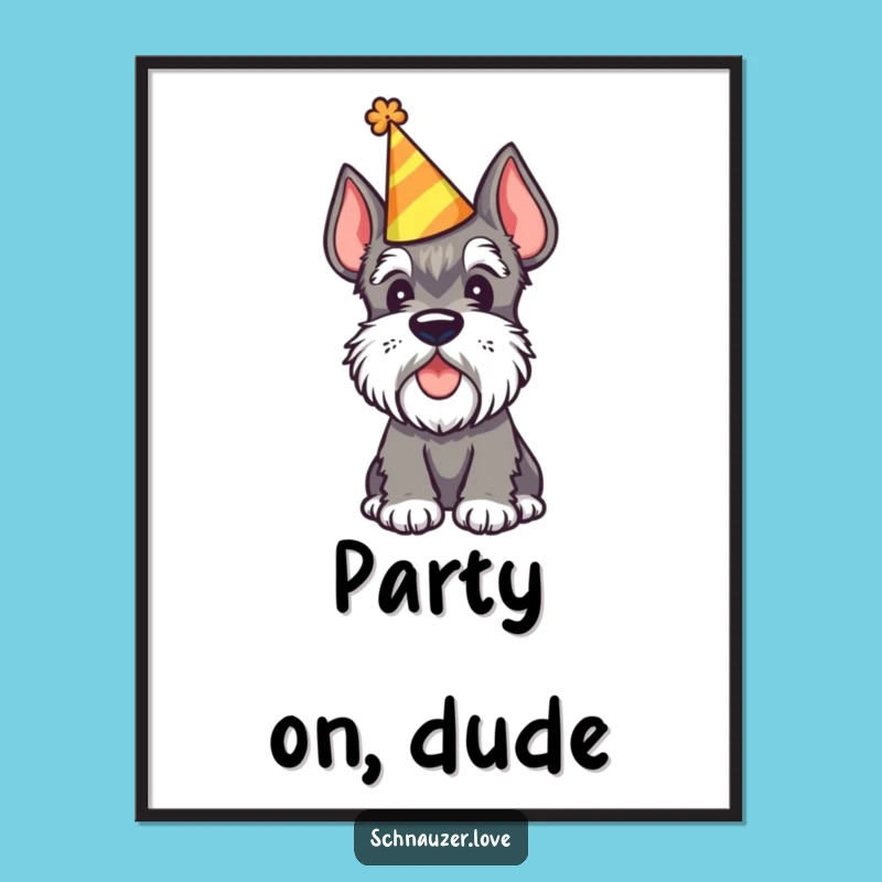 Free Printable Wall Art: Party Schnauzer, Quirky Downloadable Decor Gift!