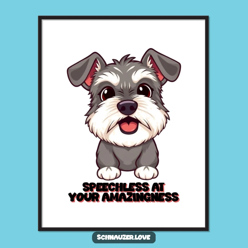 Funny Free Printable Wall Art: Surprised Schnauzer, Comical Downloadable Decor