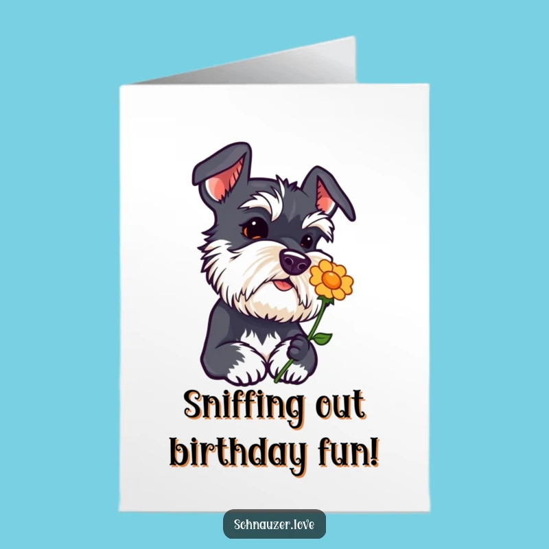 Curious Schnauzer Free Printable Birthday Card - Sniffing Out Fun Downloadable Gift