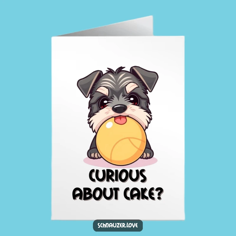 Free Printable Birthday Card: Curious Schnauzer Peeking Tongue Out, Hilarious Downloadable Gift
