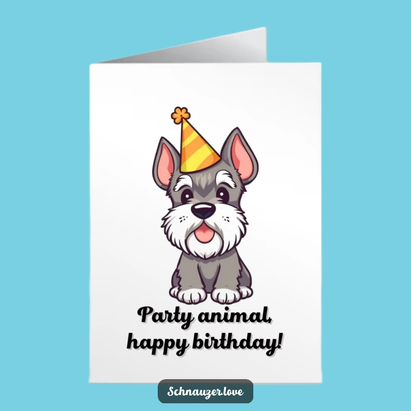 Free Printable Birthday Card: Party Schnauzer, Hilarious Downloadable Gift for a Bash!