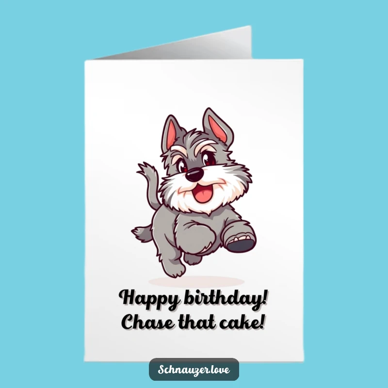 Funny Free Printable Birthday Card: Schnauzer Tail Chase, Your Downloadable Gift