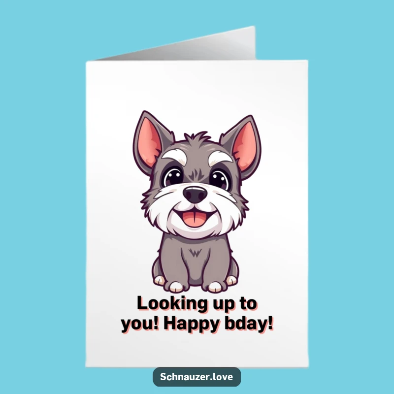 Happy Schnauzer Birthday Card: Funny Free Printable, Joyful Look, Downloadable Gift