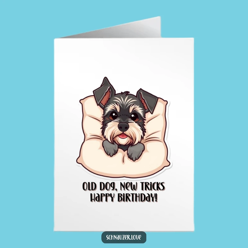 Free Printable Schnauzer Birthday Card: Funny Dog Peeking, DIY Downloadable Gift for Dog Lovers
