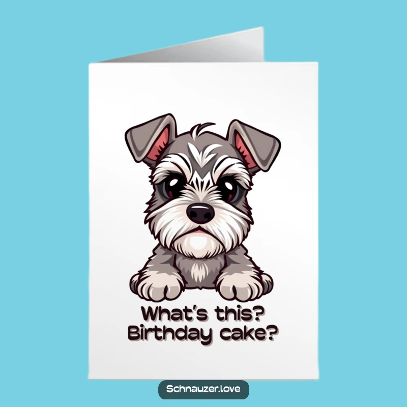 Free Printable Birthday Card: Curious Schnauzer Downloadable Gift
