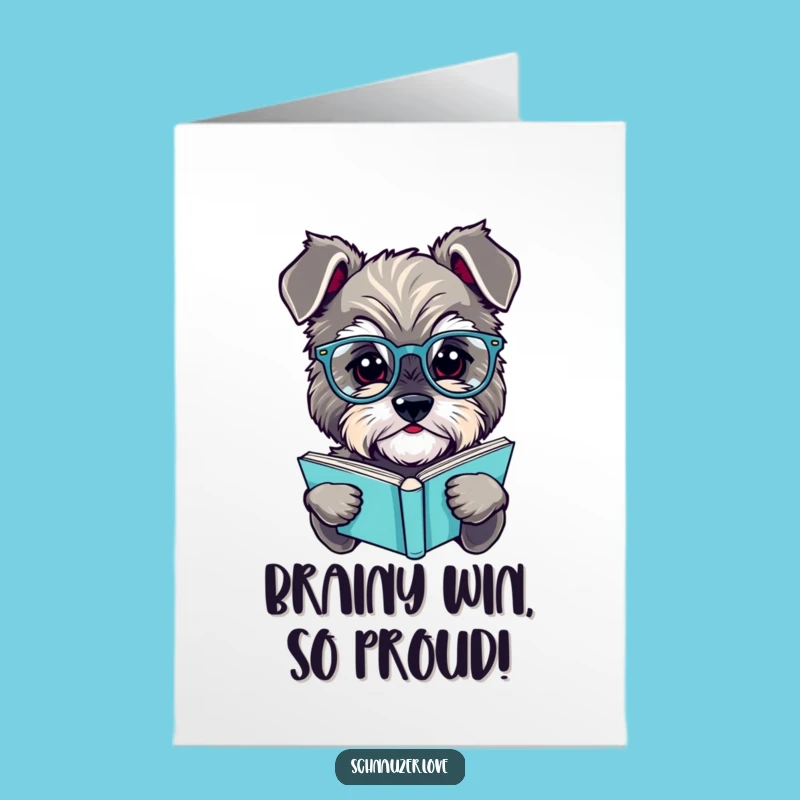 Clever Free Printable Congrats Card: Schnauzer Reader Book - Celebrate with Humor
