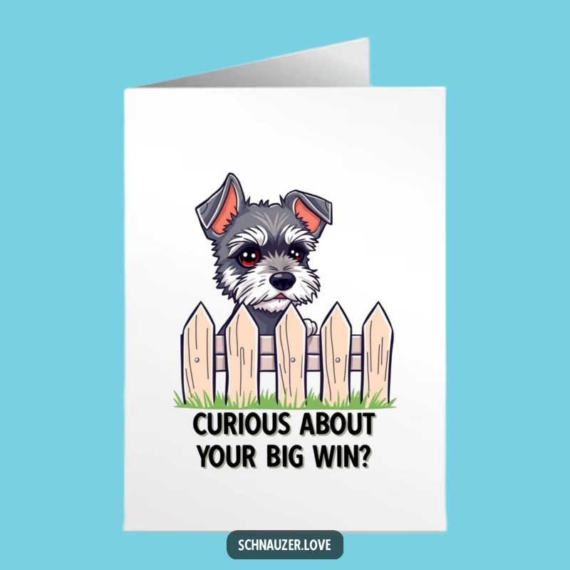 Free Printable Congrats Card: Peeking Schnauzer Downloadable Gift