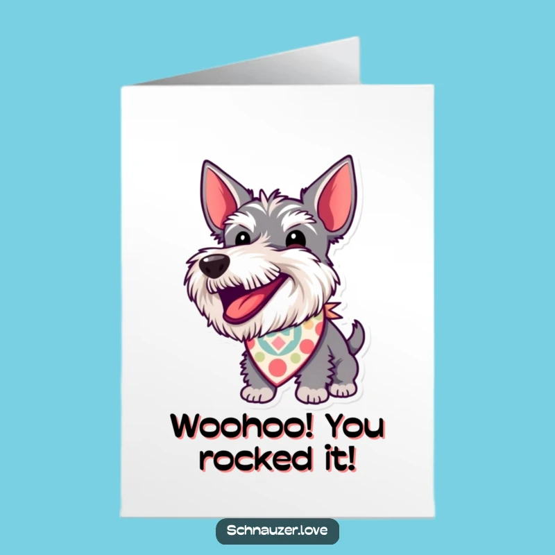 Free Printable Schnauzer Congrats Card: Bandana Bark Downloadable Gift