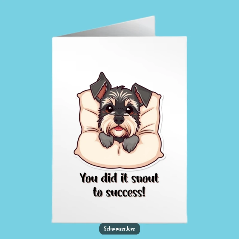 Free Printable Schnauzer Congrats Card: Funny Dog Surprise, DIY Downloadable for Celebrations